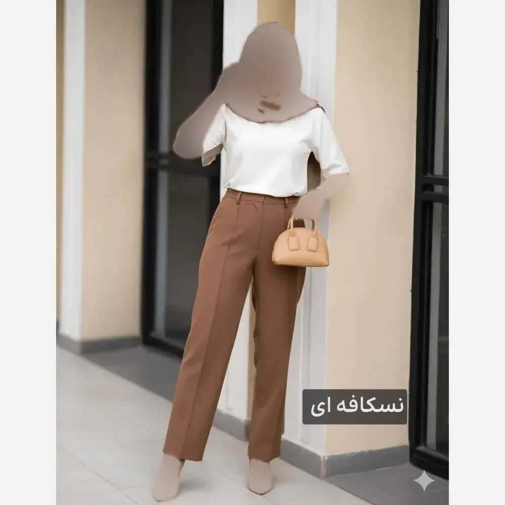 شلوار زنانه کرپ مازراتی راسته ساده سایز بزرگ 40 تا 52