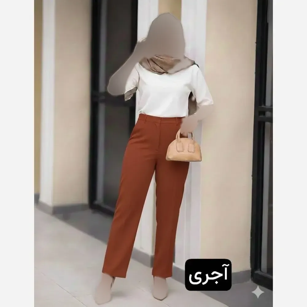 شلوار زنانه کرپ مازراتی راسته ساده سایز بزرگ 40 تا 52
