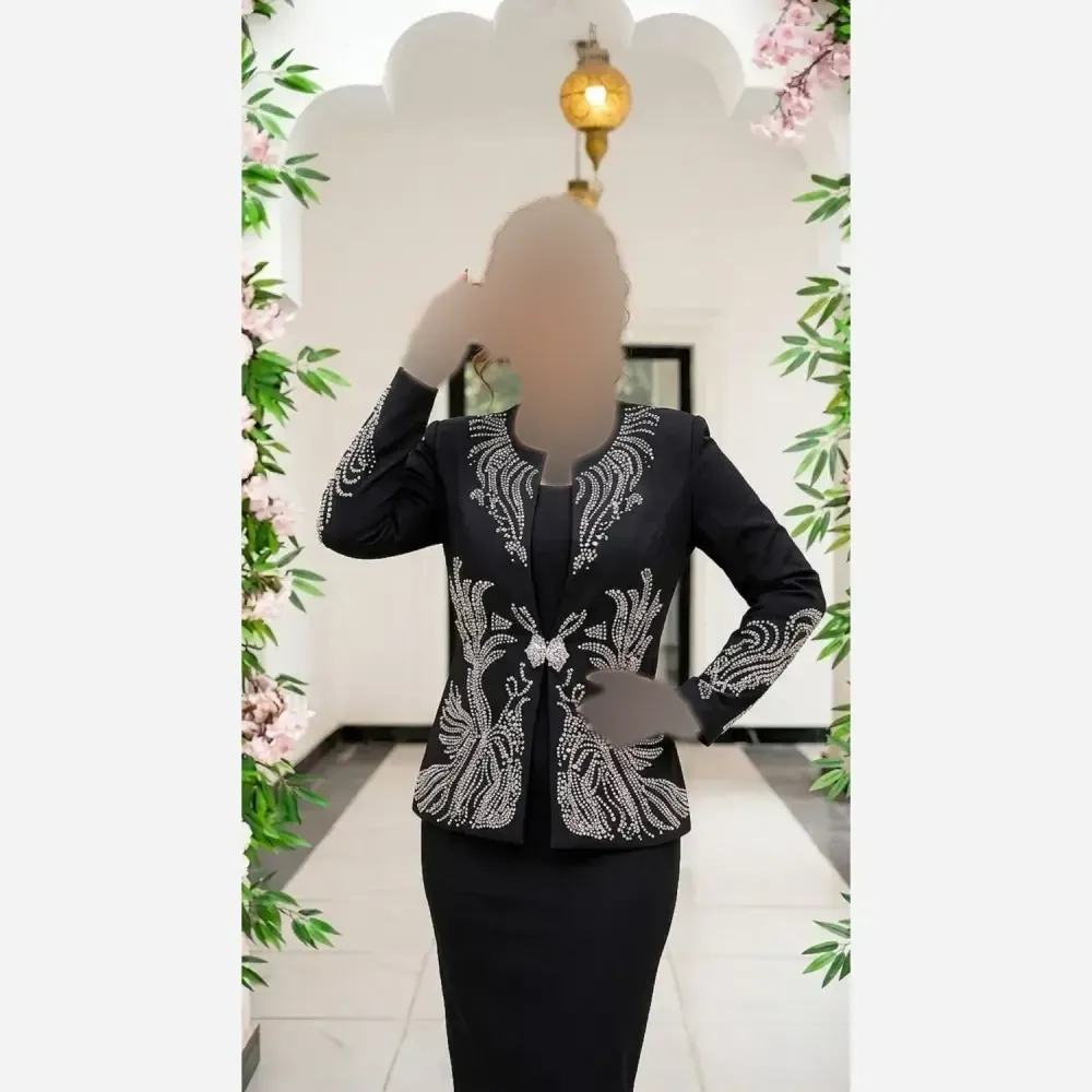 ست کت و سارافون زنانه کرپ مازراتی در رنگبندی متنوع سایز 42 تا 54