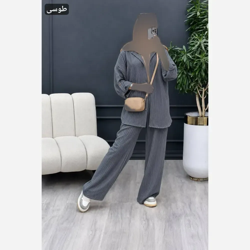 ست شومیز و شلوار زنانه مدل سحر جنس سوپرایوا درجه یک فری سایز