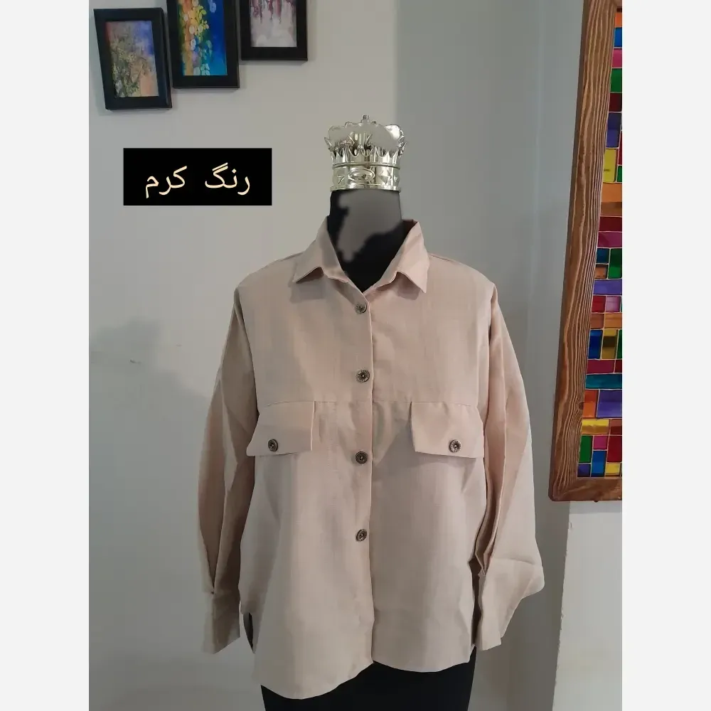 مانتو پانچ کوتاه اسپرت دانشجویی پارچه لینن قواره دار سایز بزرگ