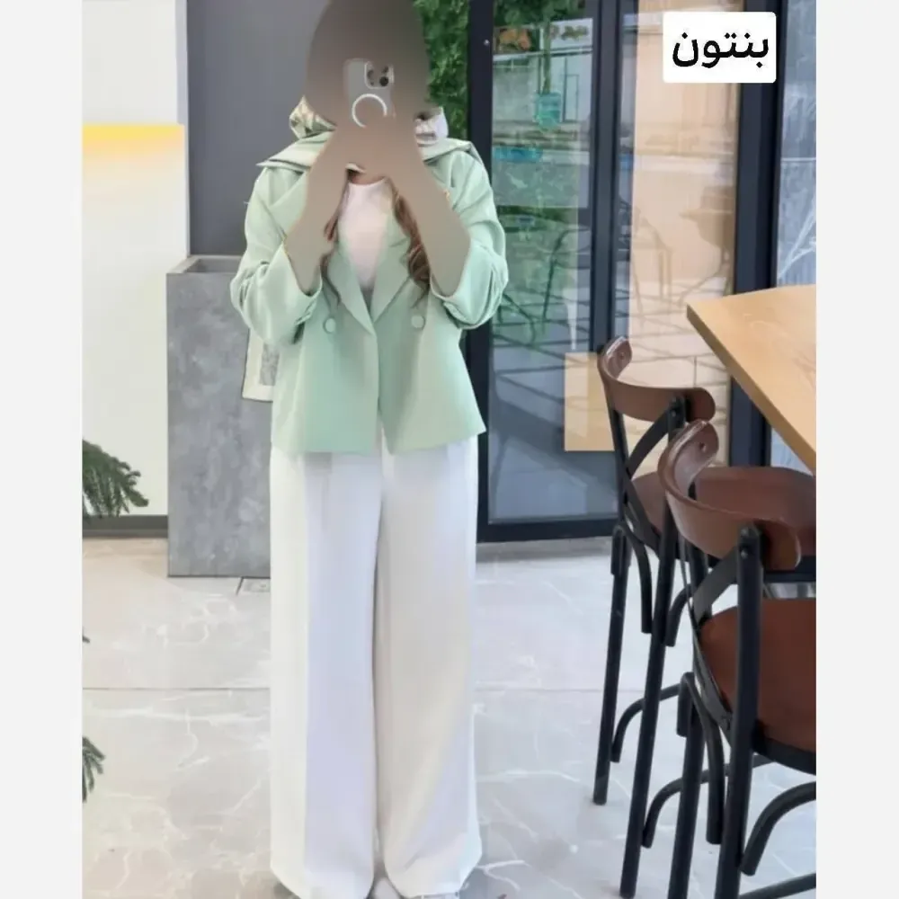 کت و شلوار زنانه مدل نیلدا جنس مازراتی فری سایز تا 46