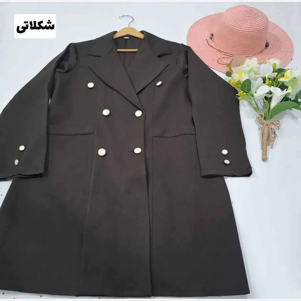 مانتو کتی زنانه مدل پریا جنس مازراتی با دکمه کاربردی