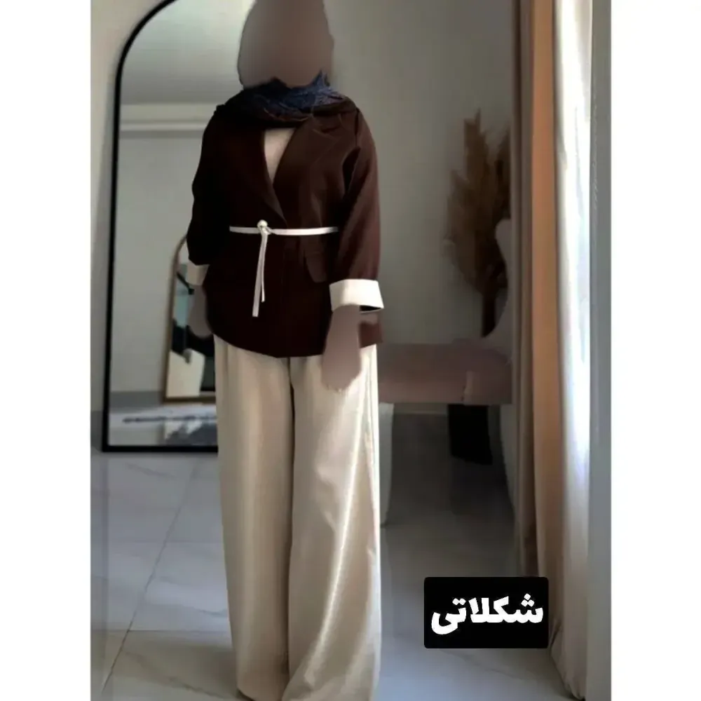 کت و شلوار زنانه مدل آزیتا جنس مازراتی فری سایز تا 46
