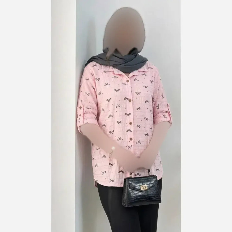 شومیز مجلسی طرح پاپیون زنانه جنس ویسکوزینزه درجه یک