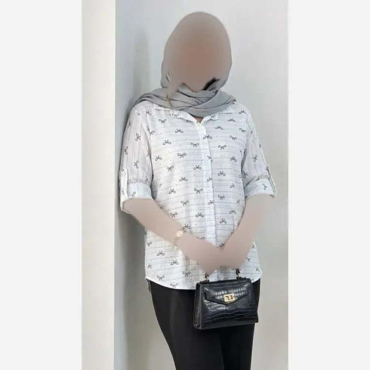 شومیز مجلسی طرح پاپیون زنانه جنس ویسکوزینزه درجه یک