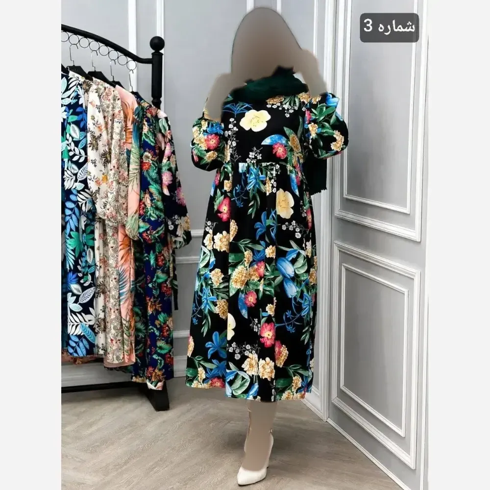 پیراهن ساحلی زنانه مدل مژده جنس کرپ نخ پنبه وارداتی فری سایز 36 تا 46