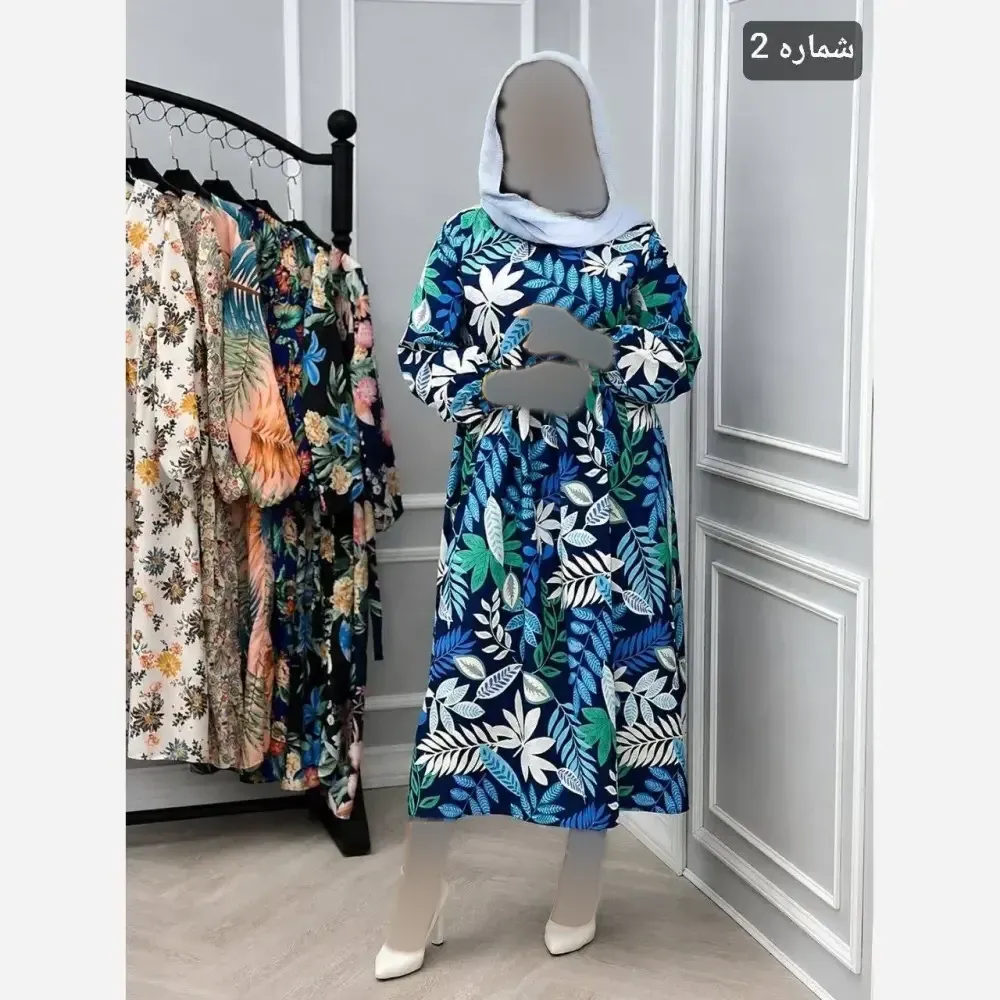 پیراهن ساحلی زنانه مدل مژده جنس کرپ نخ پنبه وارداتی فری سایز 36 تا 46