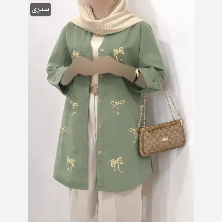 مانتو کتان پنه وارداتی ترک گلدوزی شده مدل چیترا فری سایز 36 تا 46