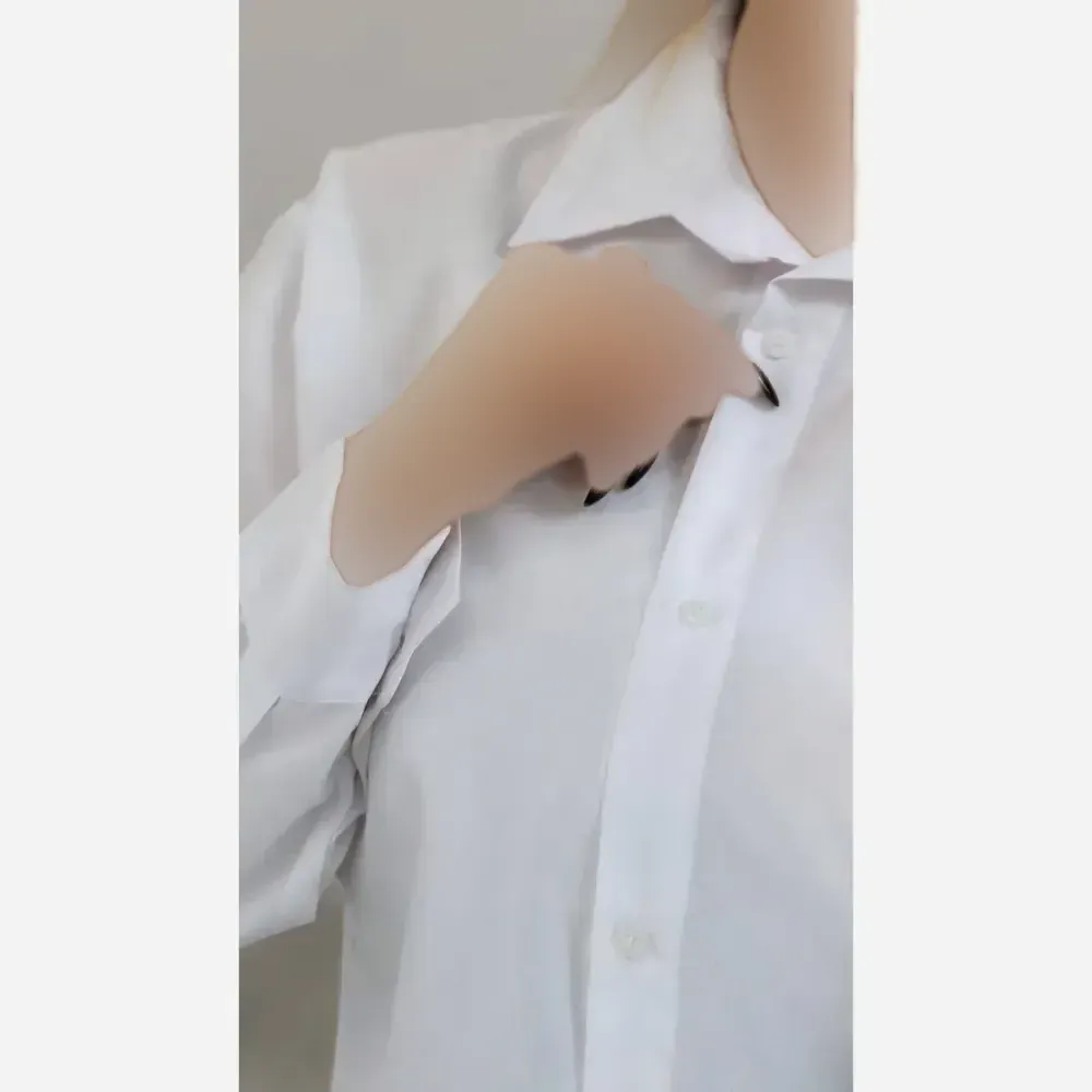 شومیز زنانه سفید ساده جنس تترون خنک فری سایز 36 تا 48
