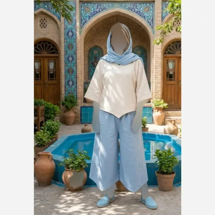 ست شومیز و شلوار زنانه الیاف سایز 38 تا 46