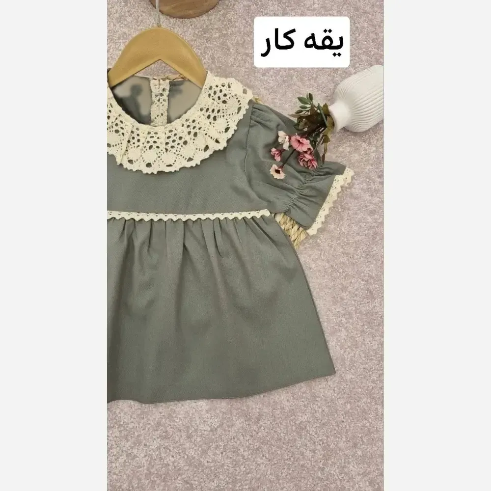 ست شومیز و شلوارک دخترانه کتان نخ پنبه بهاره مدل طلا