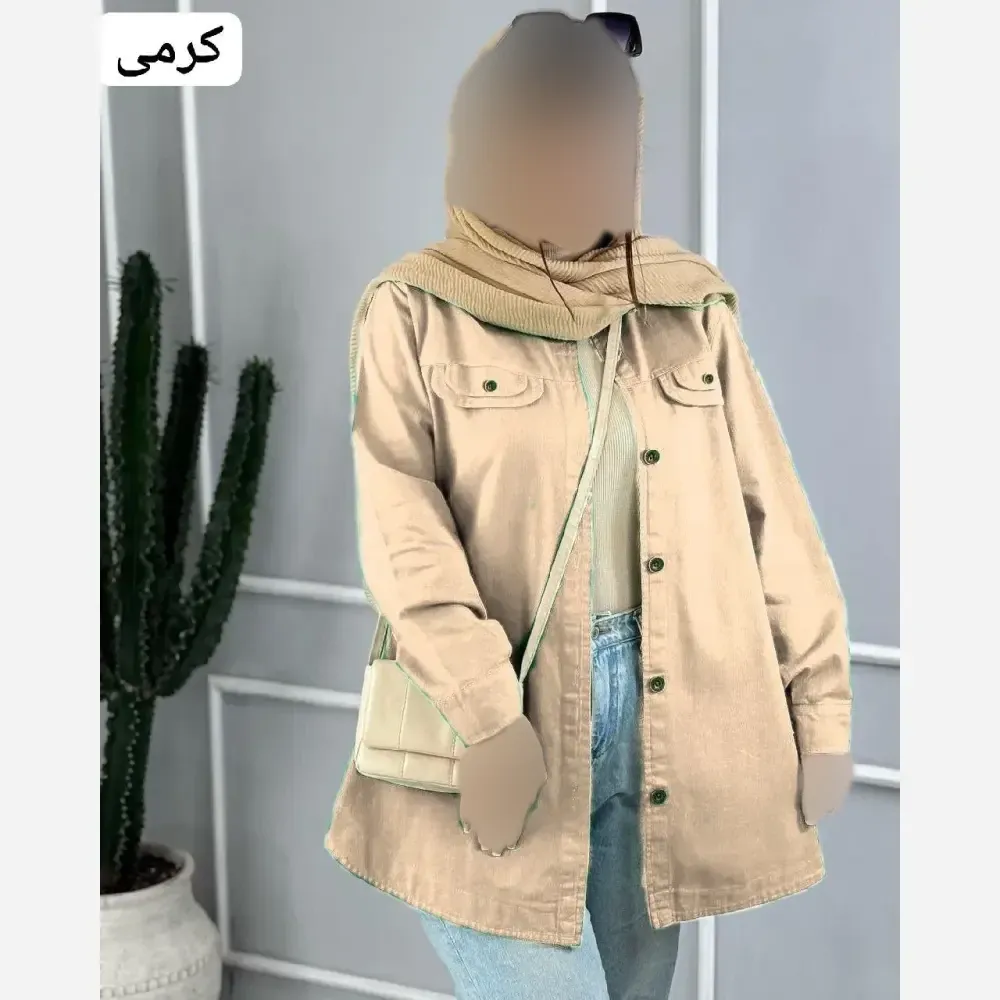 تونیک مانتویی زنانه جنس کرسپو دکمه دار فری سایز مناسب سایز 38 تا 46