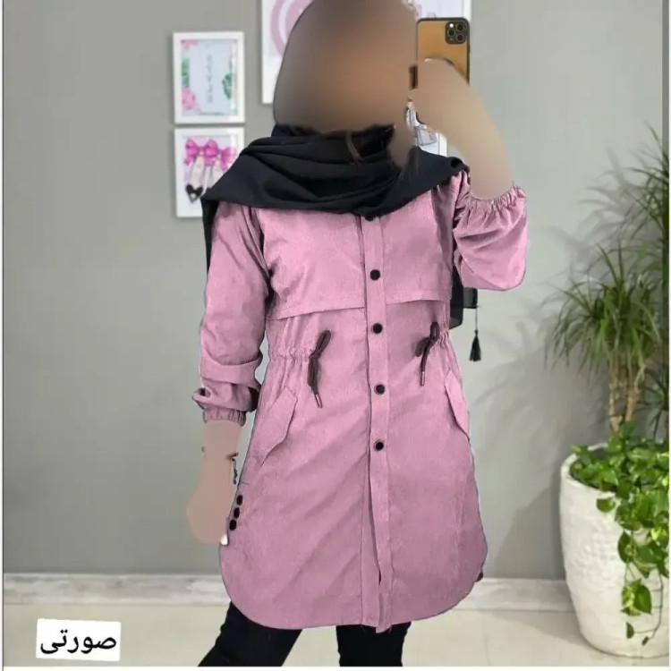 مانتو داکرون مدل کاملیا فری سایز کمر گت دار قد 90
