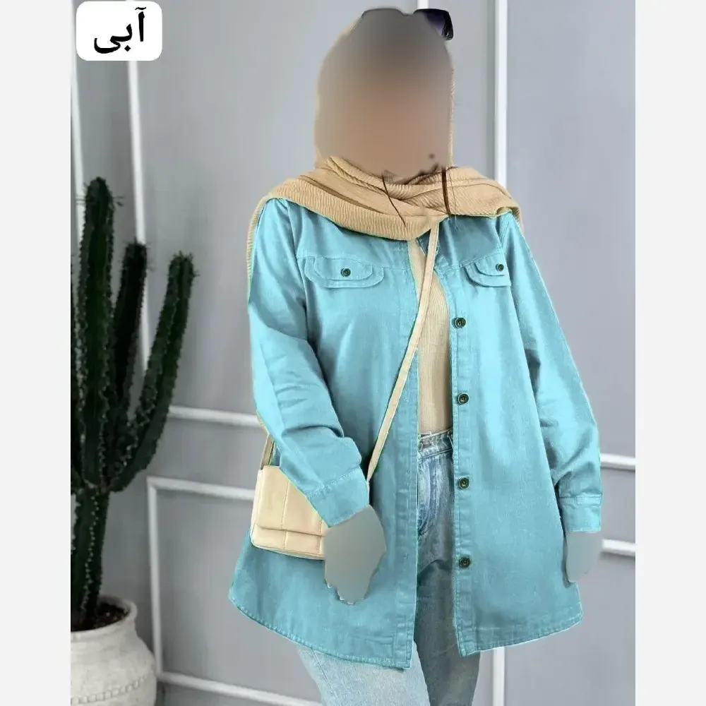 تونیک مانتویی زنانه جنس کرسپو دکمهدار فری سایز