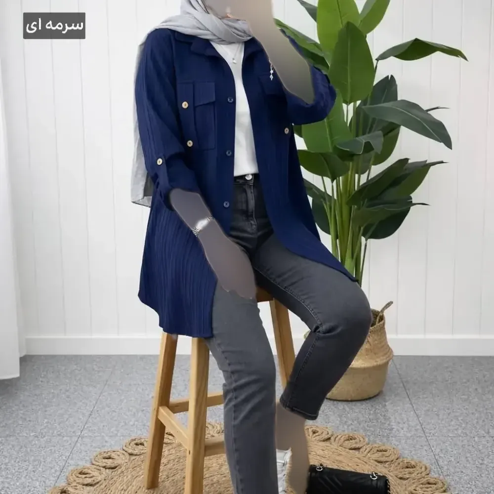 شومیز زنانه مدل جیب صلیبی جنس ایوا فری سایز 36 تا 46