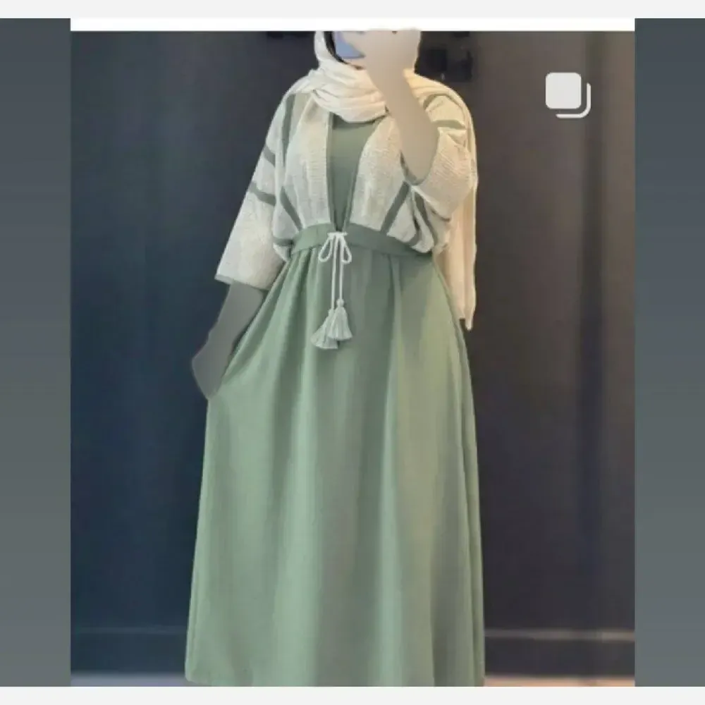ست کت و سارافون زنانه جنس شانتون و حصیری سایز 38 تا 46 (2)