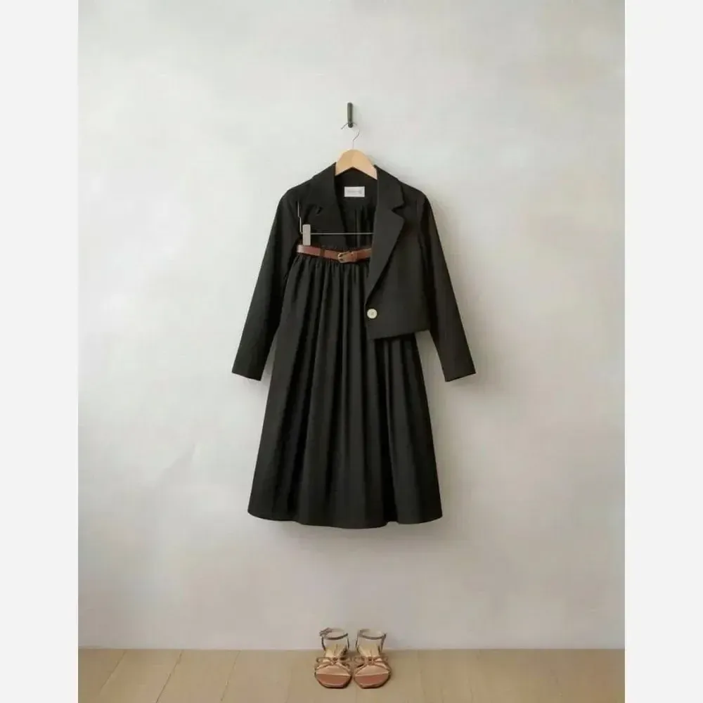 ست سه تیکه کت و دامن زنانه زارا جنس کتان پلاس سایز 38 تا 48