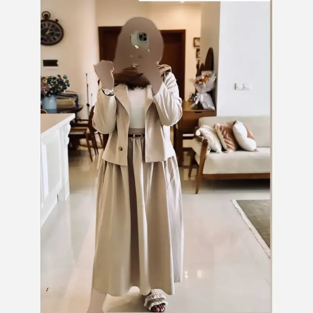 ست سه تیکه کت و دامن زنانه زارا جنس کتان پلاس سایز 38 تا 48