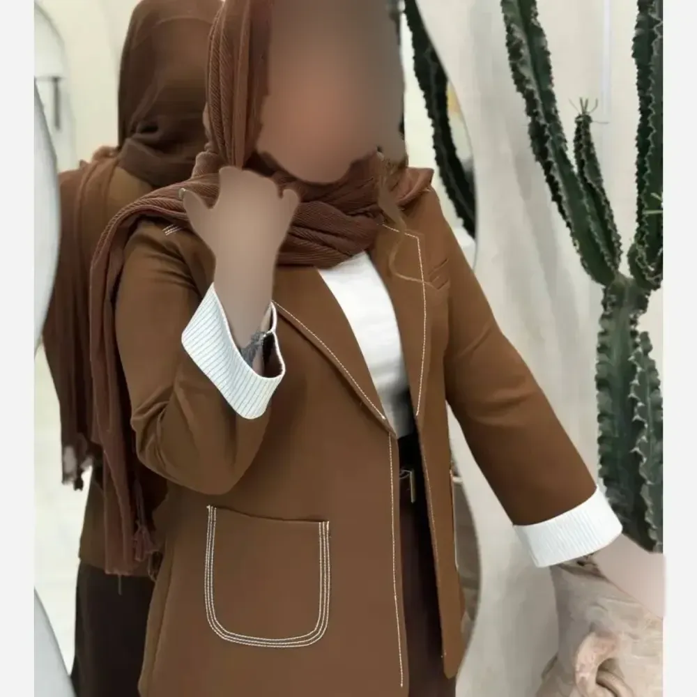 کت زنانه آستین دیپلمات جنس مازراتی درجه یک با جیب کاربردی