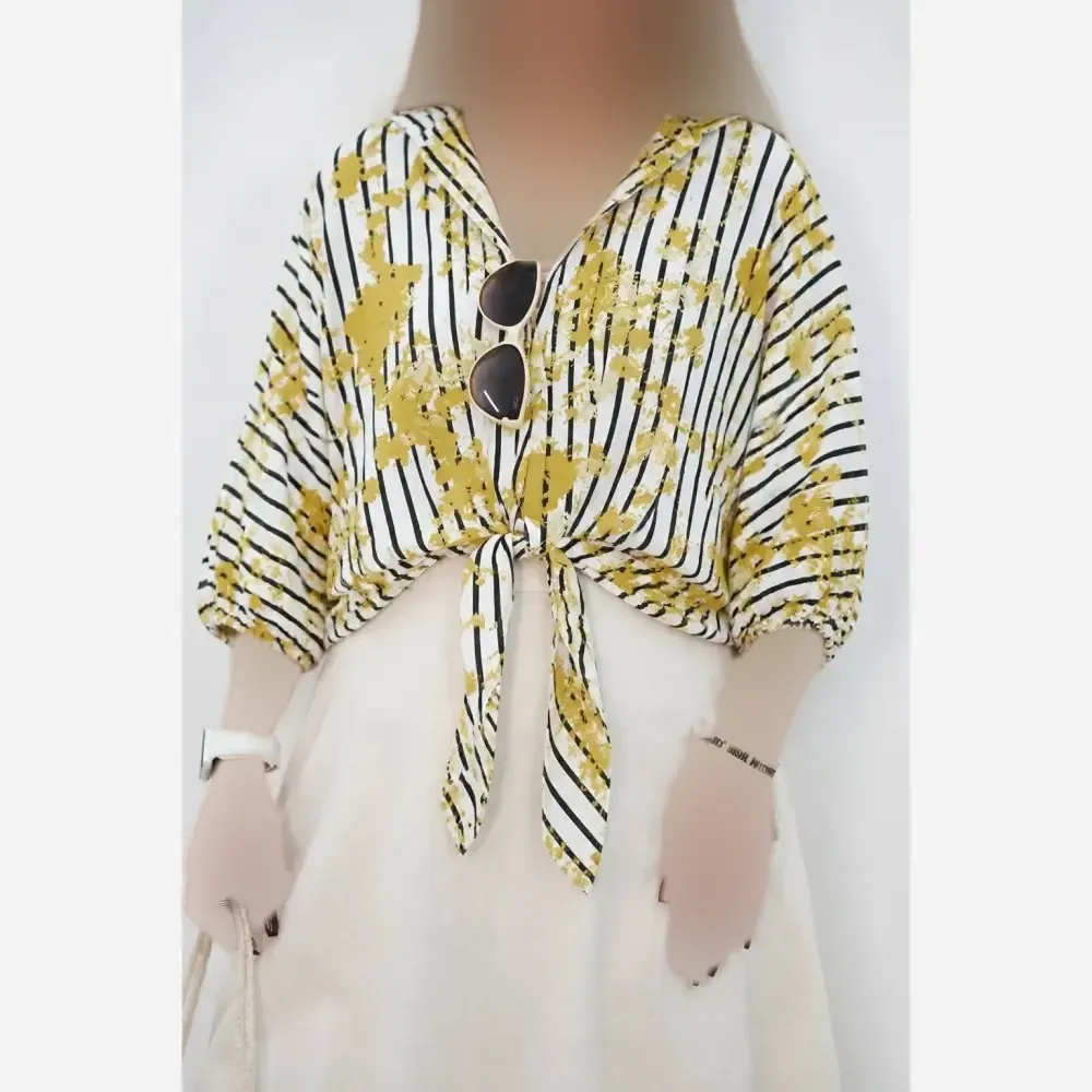 شومیز گره ای زنانه جنس سوپر نخ خارجی فری سایز