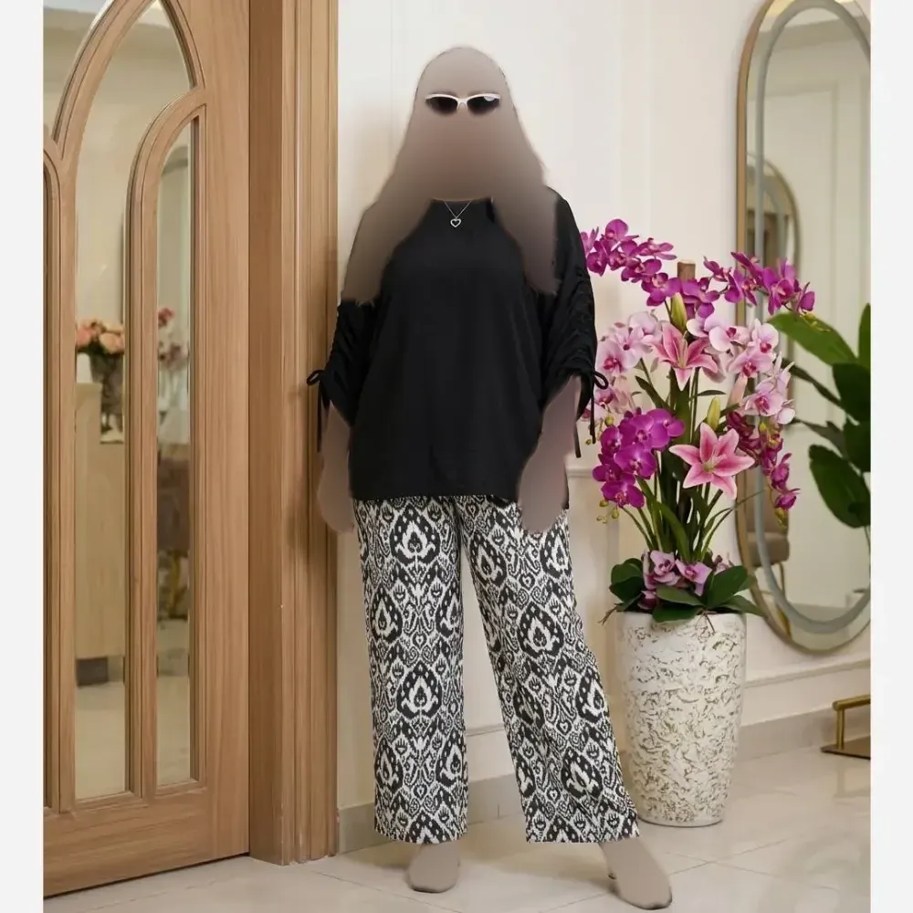 ست شومیز شانتون صوفیا و شلوار نخی زنانه مدل آناهیتا فری سایز