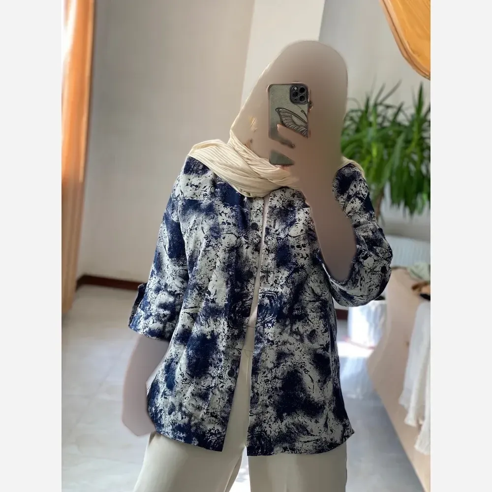 مانتو پتینه زنانه مدل ماهرخ جنس کنفی درجه یک سایز 1 و 2