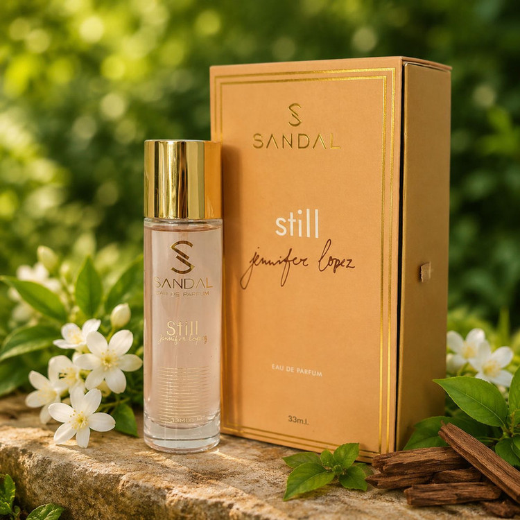 عطر جیبی زنانه صندل مدل still jennifer lopez با رایحه گلی و تند حجم 33 میلیلیتر
