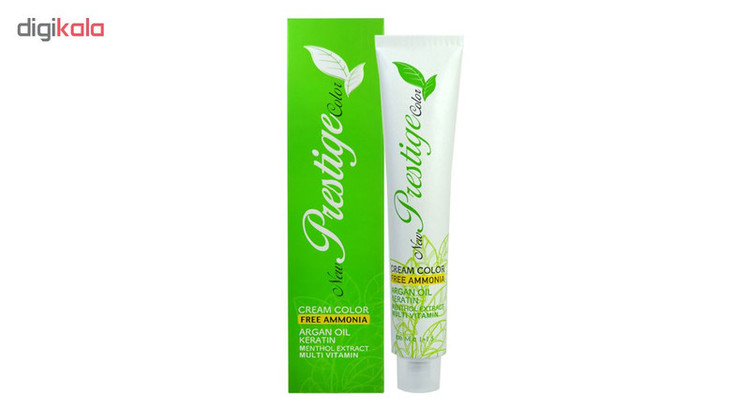 رنگ مو بدون آمونیاک نیو پرستیژ کالر شماره 6 حجم 100 میلی لیتر رنگ قهوه ای تیره