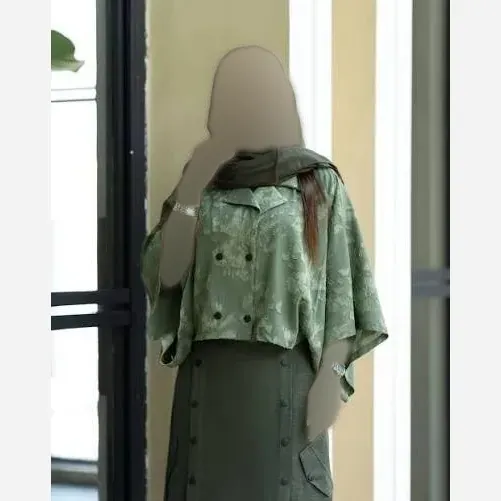 ست شومیز ژاکار کسمه و شلوار شانتون زنانه فری سایز 36 تا 46 (2)
