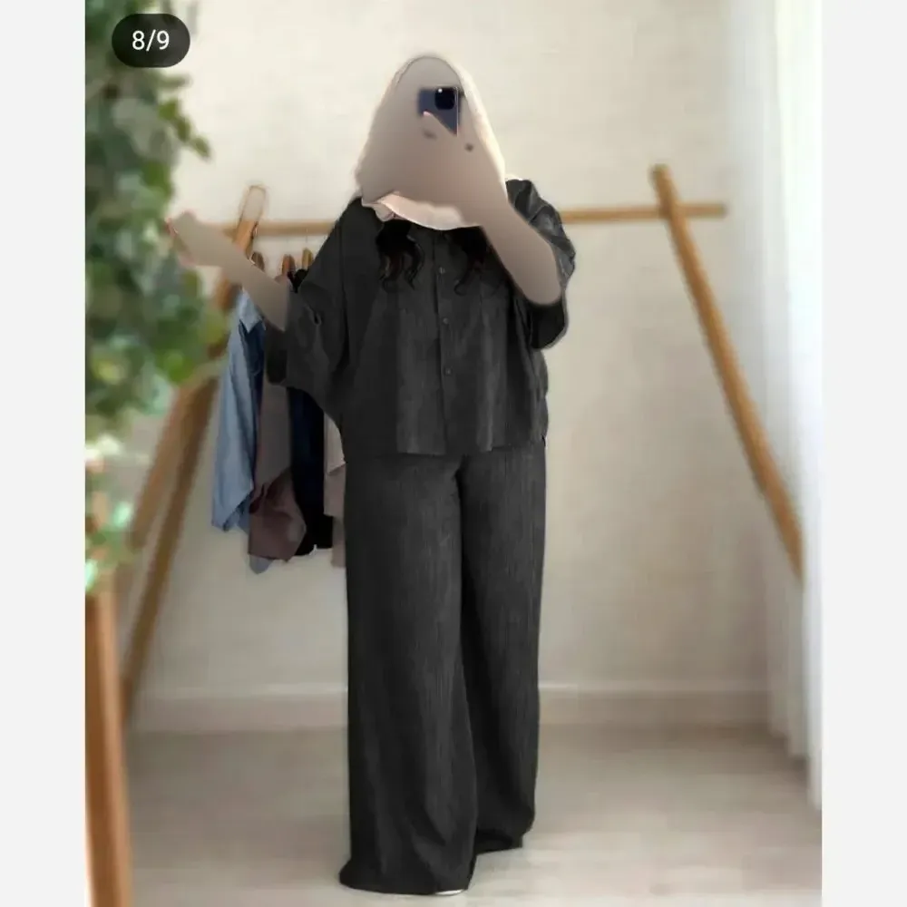 ست شومیز و شلوار زنانه جنس شانتون صوفیا سایز 40 تا 48 (2)