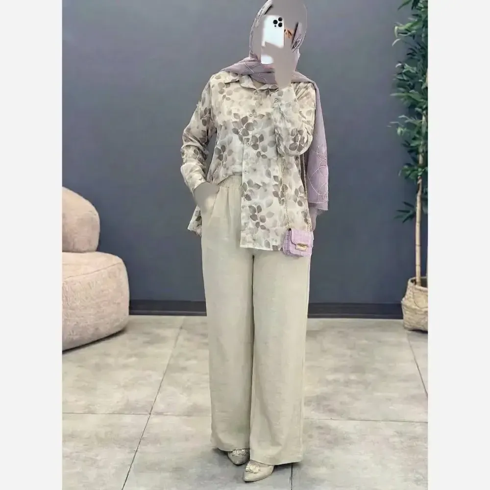 ست مانتو و شلوار زنانه مدل ونوس جنس شانتون درجه یک سایز فری 38 تا 46