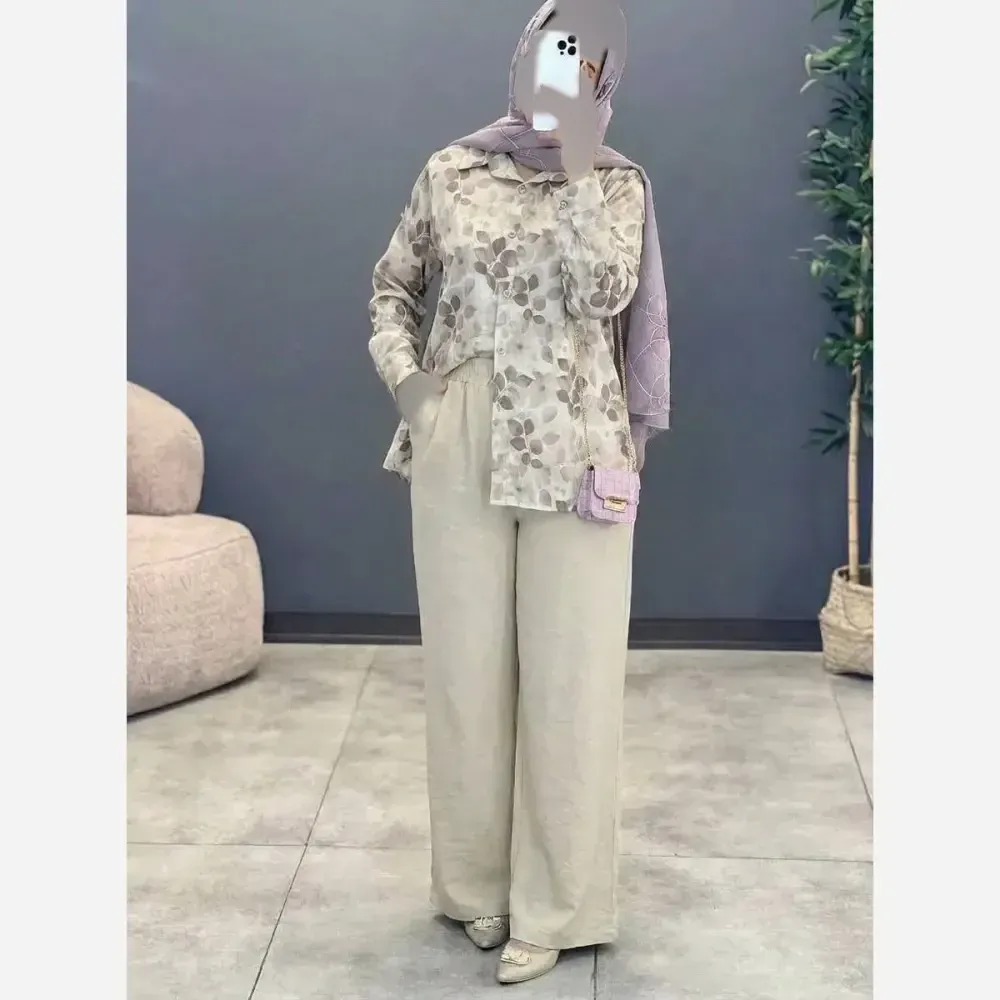 ست مانتو و شلوار زنانه مدل ونوس جنس شانتون درجه یک سایز فری 38 تا 46