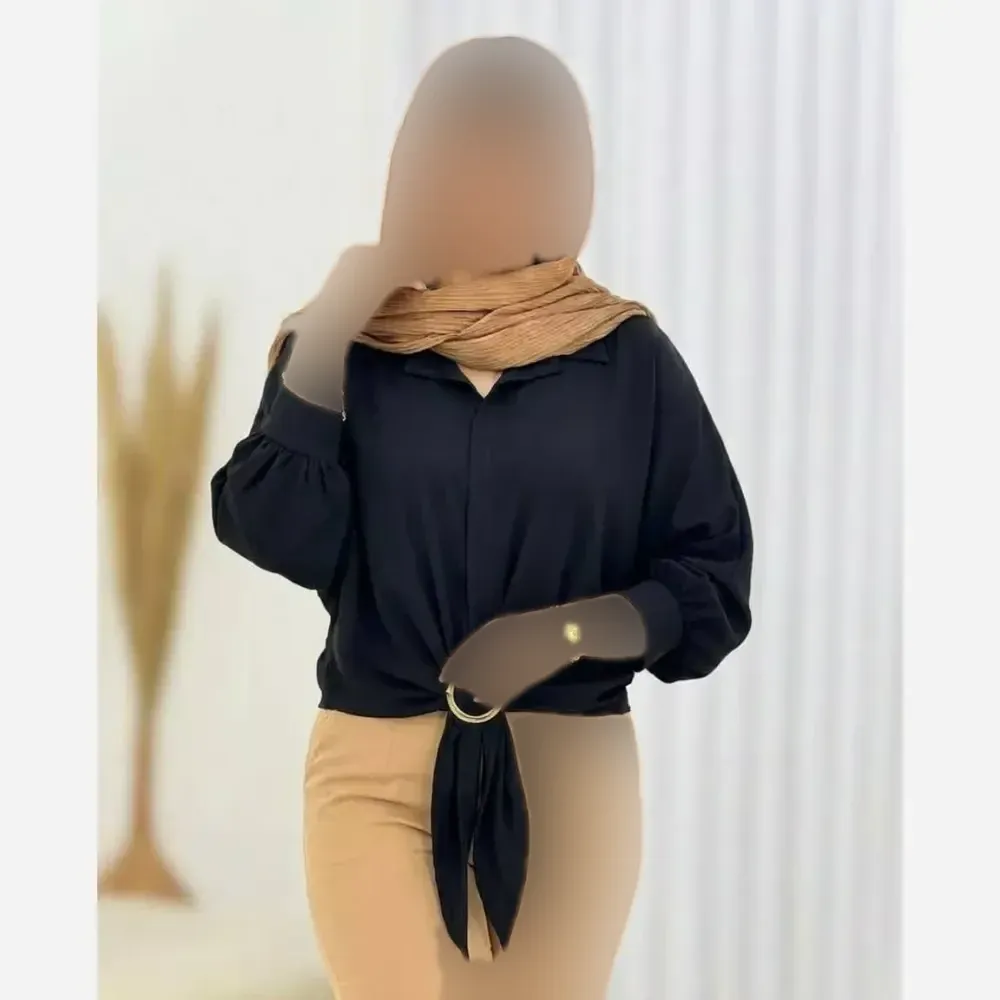 شومیز مجلسی زنانه مدل رزا جنس الیزه رنگ مشکی سایز فری 38 تا 46