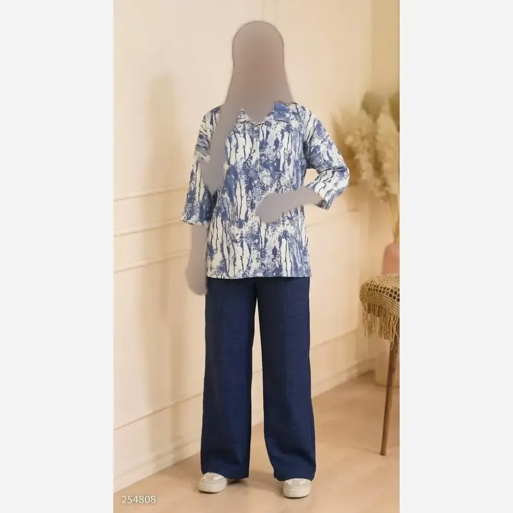 ست شومیز و شلوار زنانه جنس گازوئیلی و شانتون سایز 40 تا 48
