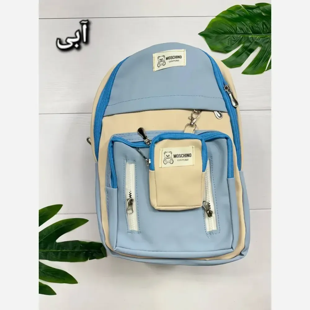 کوله پشتی مدل زرین جنس دیبا ضد آب دارای 3 زیپ و جای قمقمه ابعاد 40 در 28 سانتیمتر