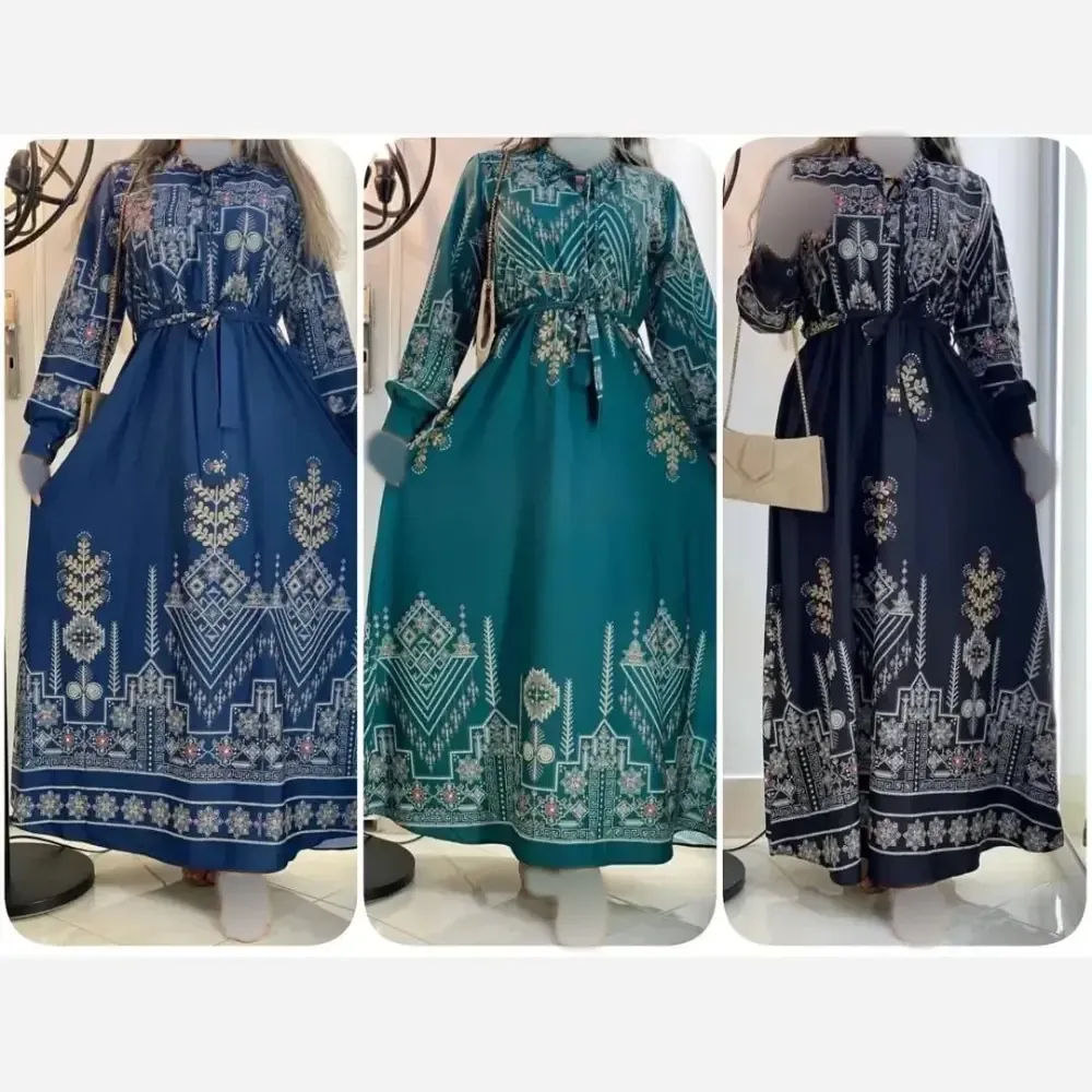 پیراهن ساحلی زنانه طرح کتیبه جنس بوگاتی فری سایز