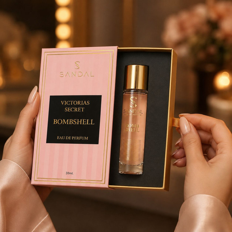 عظر جیبی زنانه صندل مدل victoria secret bombshell حجم 33 میلی لیتر