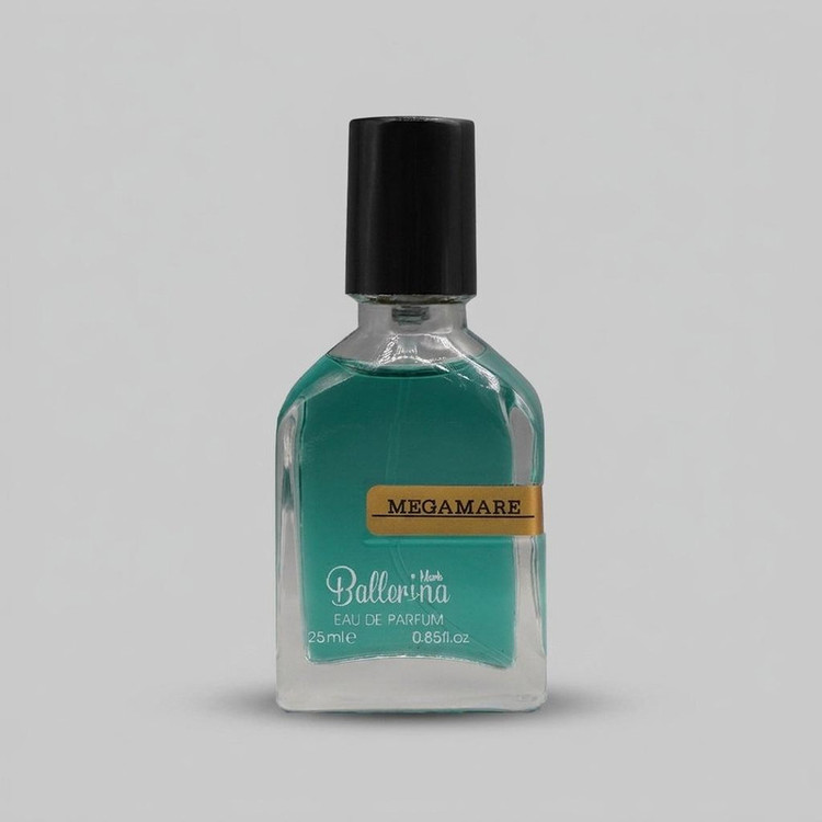 عطر جیبی زنانه بالرینا مدل مگاماره MEGAMARE با رایحه خنک، تلخ حجم 25 میلی لیتر