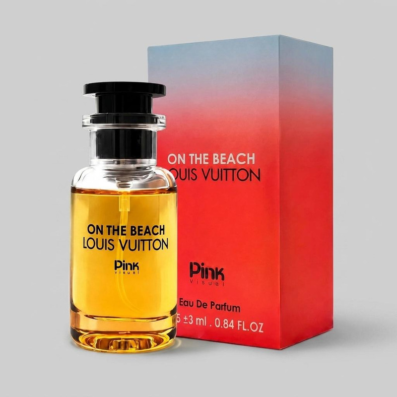 عطر جیبی پینک ویژوآل مدل Louis Vuitton On The Beach با رایحه خنک حجم 25 میلیلیتر