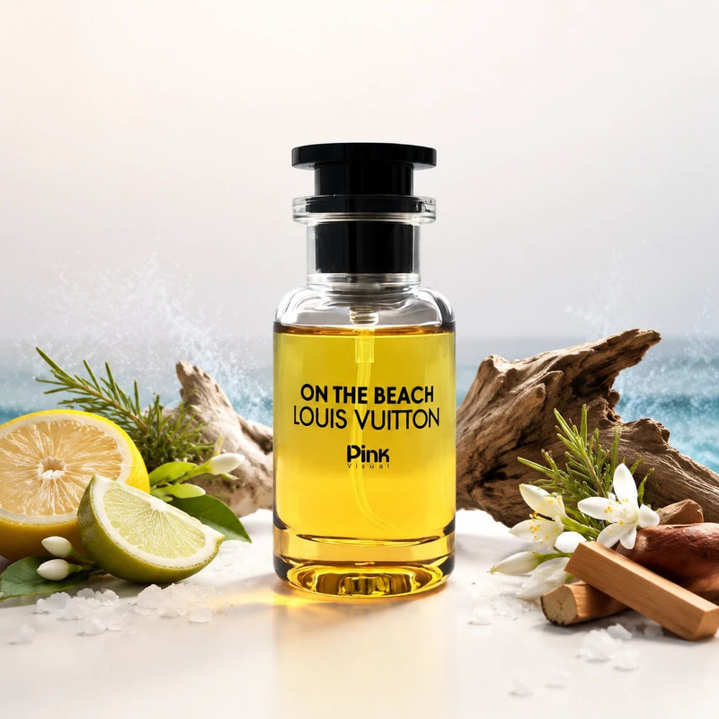 عطر جیبی پینک ویژوآل مدل Louis Vuitton On The Beach با رایحه خنک حجم 25 میلیلیتر