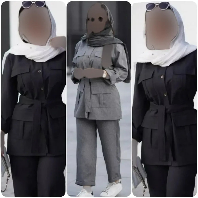 ست مانتو و شلوار مدل کژال جنس پرشین مکانیک فری سایز 38 تا 46