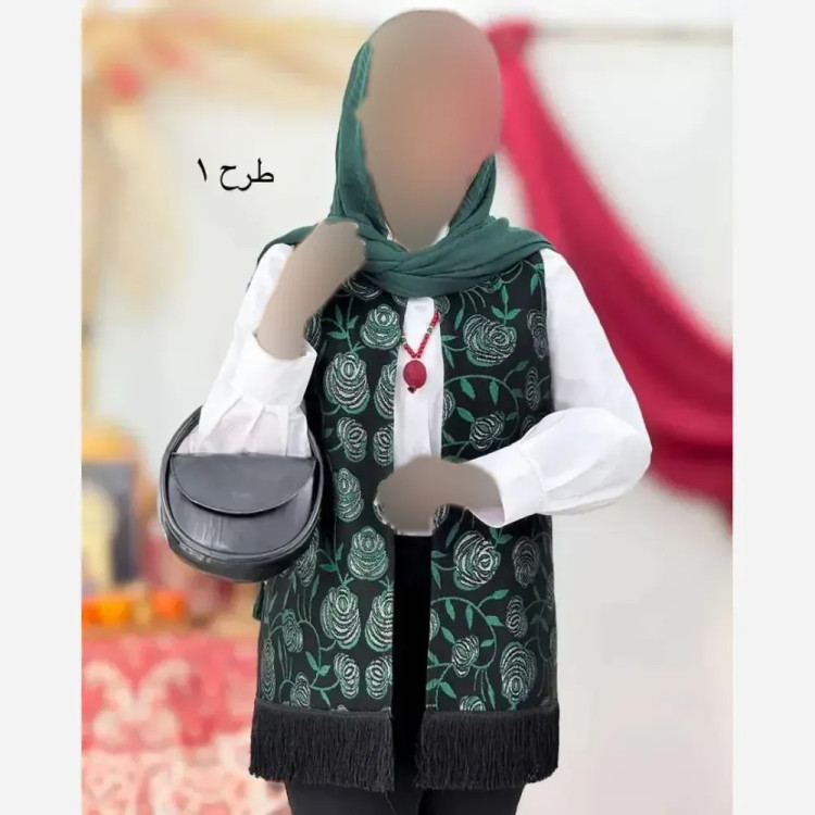 شومیز زنانه مدل ناردون جنس تافته و پرشین رنگ گل سبز سایز فری 38 تا 46
