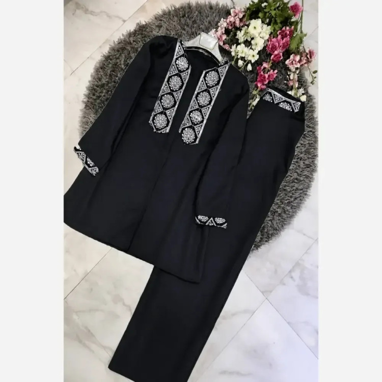 کت شلوار بهدوخت جنس پرشین مکانیک رنگ طلایی نقره ای سایز فری 36 تا 46