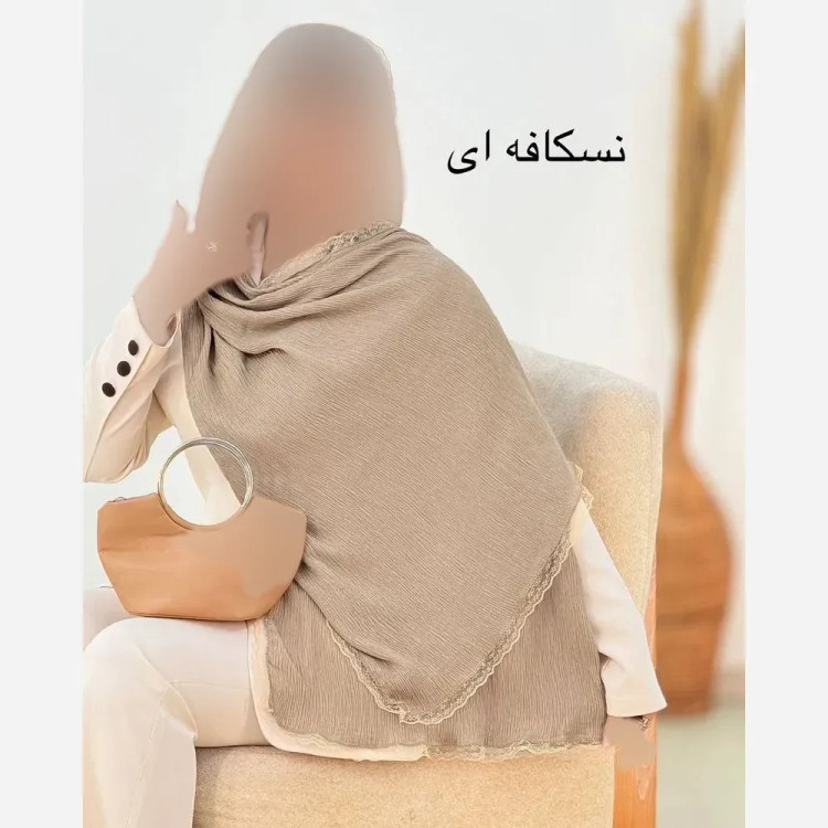 شال پلیسه لبه توری مجلسی سایز بزرگ ابعاد 180 در 75 سانتی متر