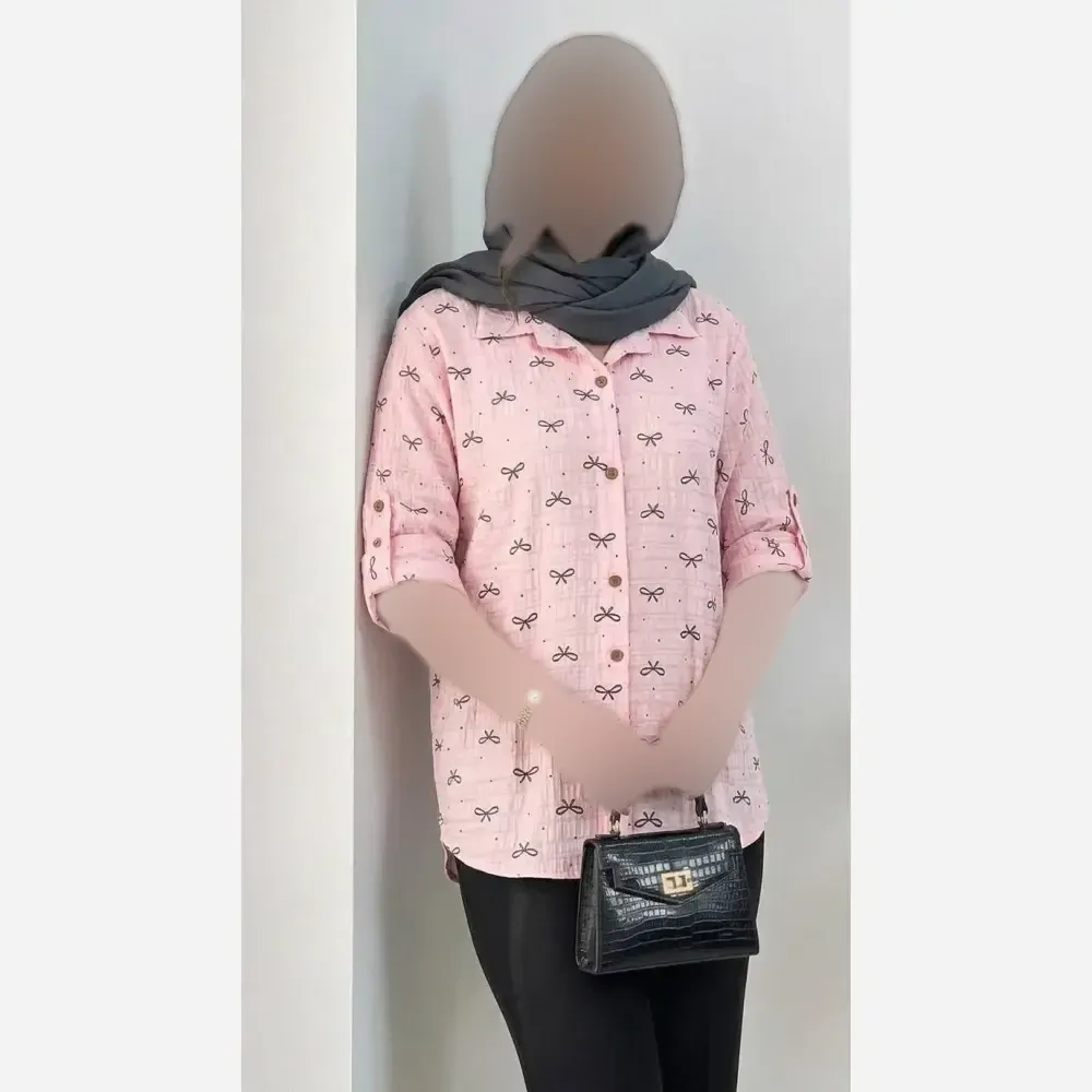 شومیز مجلسی زنانه طرح پاپیون جنس ویسکوز درجه یک (2)