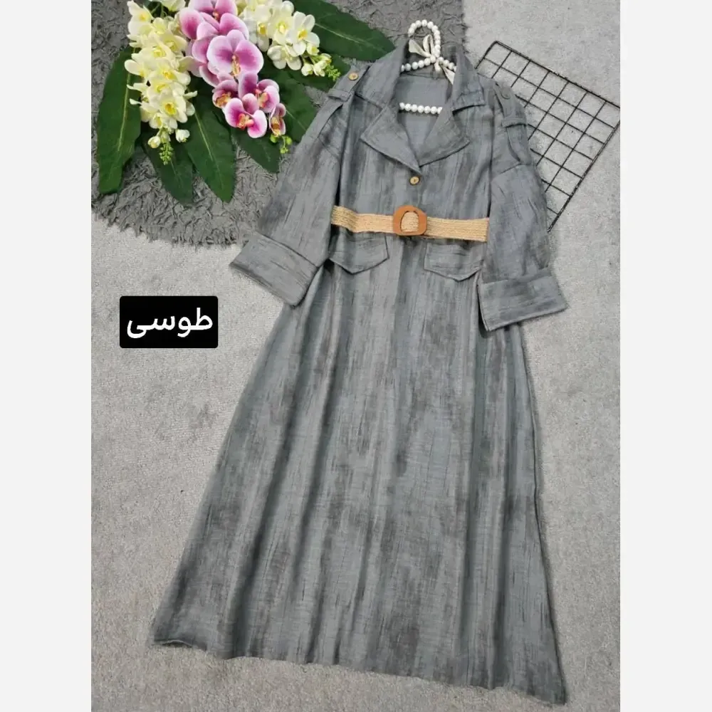 کفتان گازوئیلی شانتون فری سایز 38 تا 46 قد 120 با کمربند کنفی