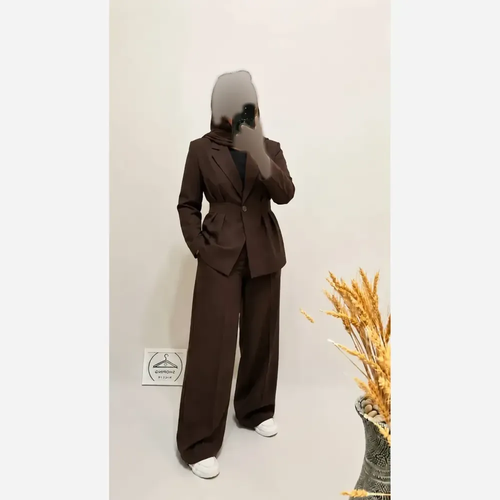 کت و شلوار زنانه مدل ساعت شنی جنس کرپ مازراتی درجه یک