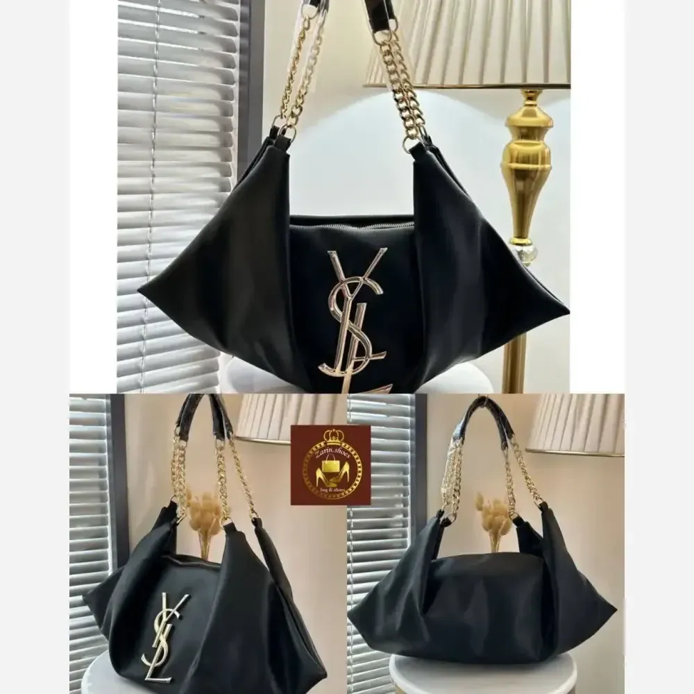 کیف زنانه مجلسی و اسپرت مدل یاشیل جنس چرم رنگ مشکی