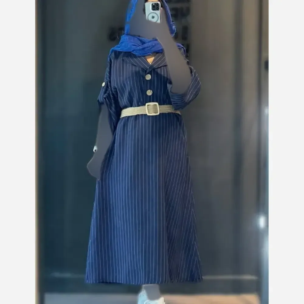 کفتان زنانه مدل خورشید جنس شانتون تایوان فری سایز تا 48 با کمربند حصیری